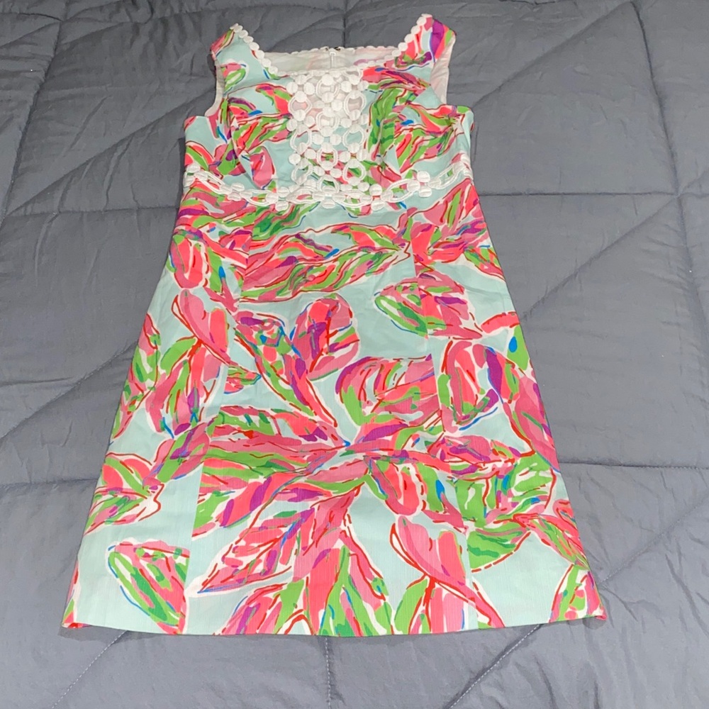 Lilly Pulitzer Floral Mint & Pink Sleeveless Dress